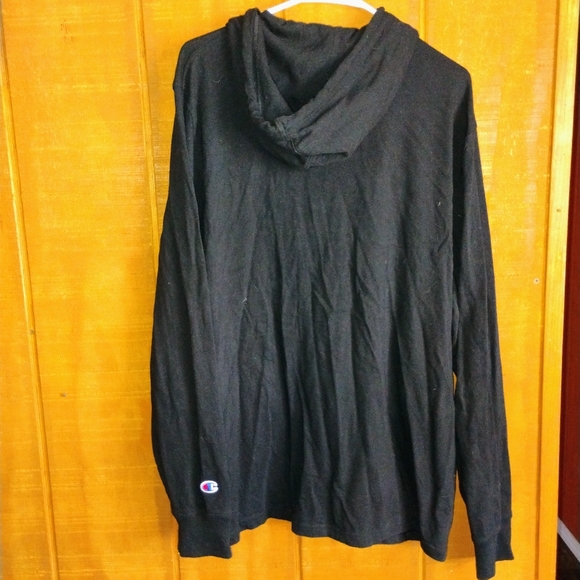 WOMEN'S BLACK CHAMPION Y2K HOODIE LARGE SIZE AUTHENTIC ATHLETIC WEAR - Picture 4 of 4